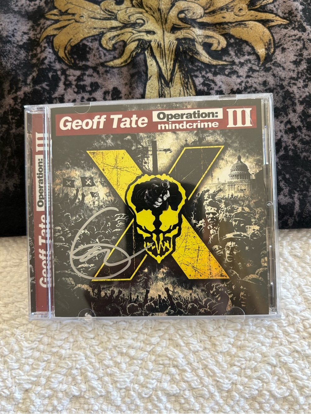 Geoff Tate Autographed Operation Mindcrime III CD / Final Chapter Tour Tee Large